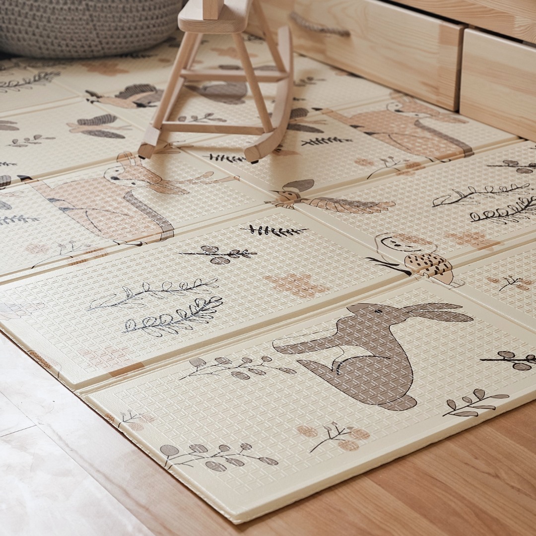 Tappetino in schiuma pieghevole su entrambi i lati 180 x 120 x 1 cm - Magic Forest/Autumn Streets - boho