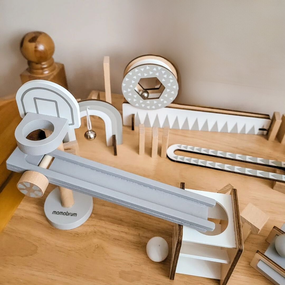 Blocchi di domino in legno - percorso ad ostacoli - 48 elementi