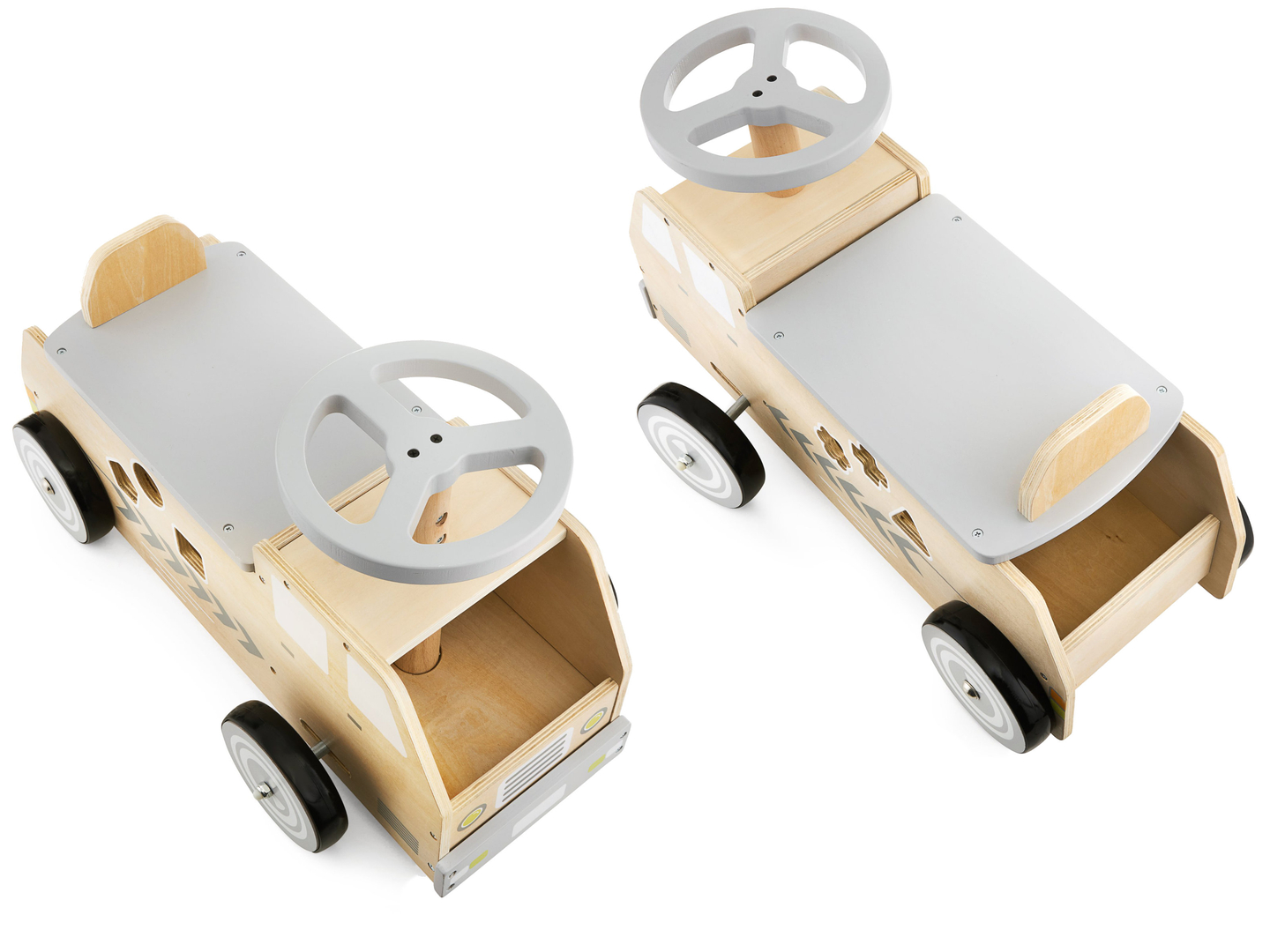 Bicicletta di legno, auto, auto con blocchi