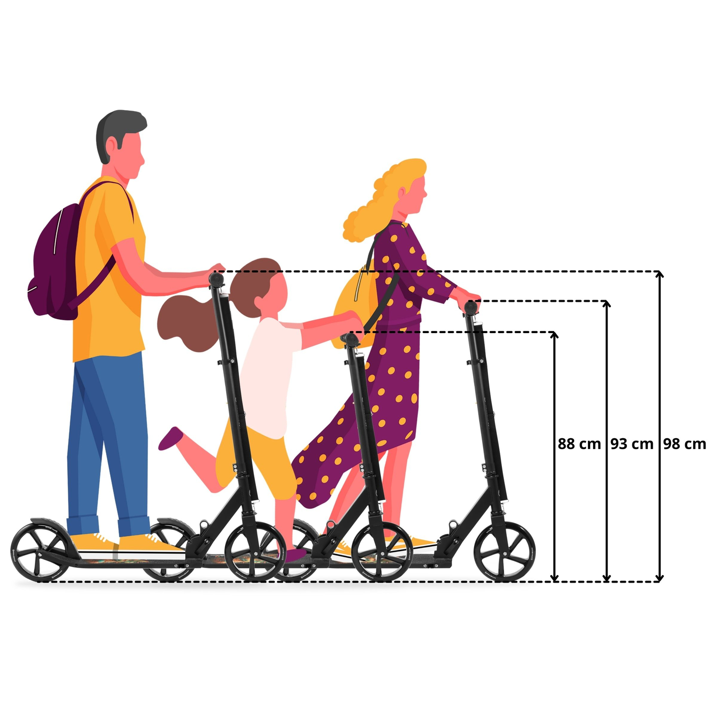 Monopattino da città a due ruote VIBE Black HyperMotion - 100kg