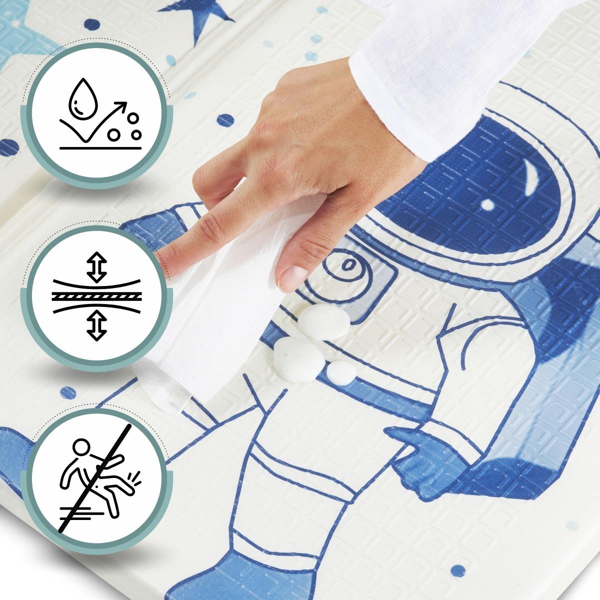 Tappetino pieghevole bifacciale 180 x 120 x 1 cm - Cosmos/Triangoli geometrici