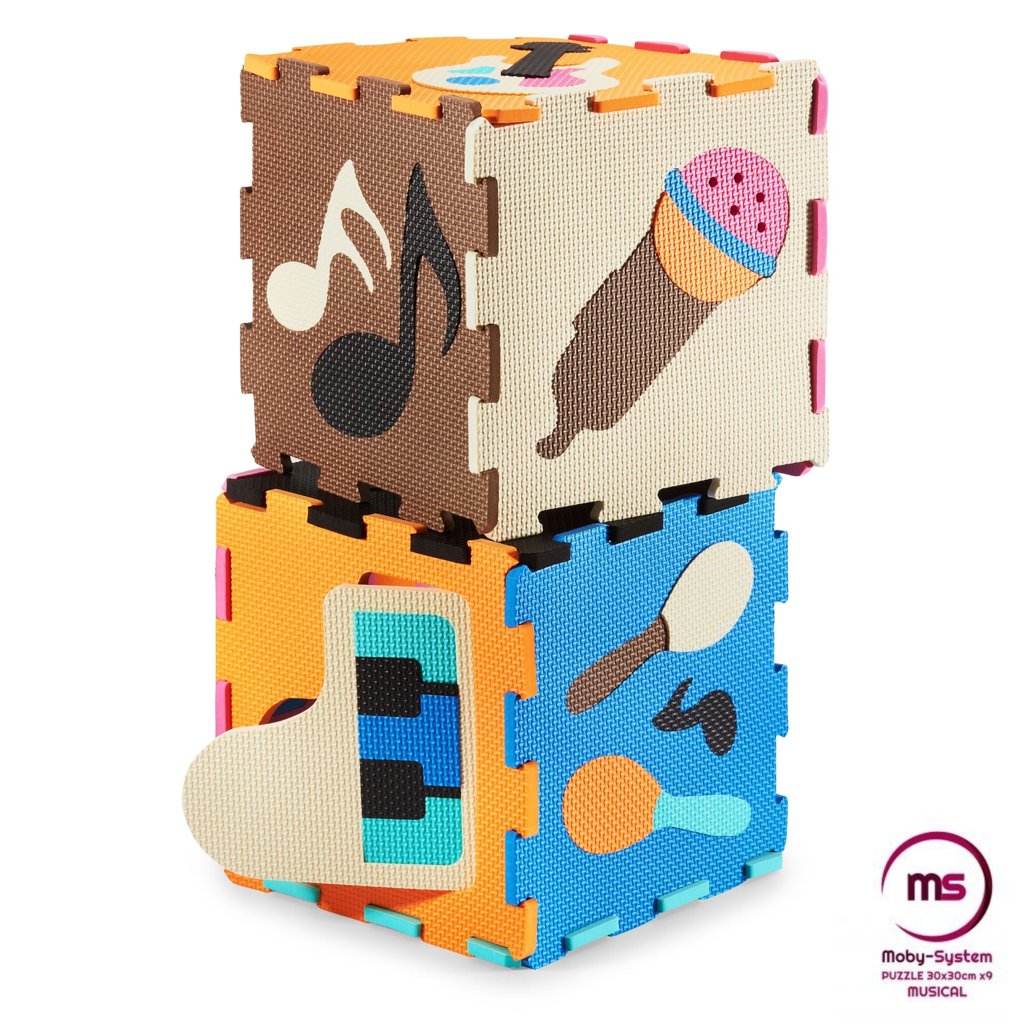 Tappeto puzzle educativo in schiuma 90 x 90 x 1 cm - schiuma EVA - design: strumenti