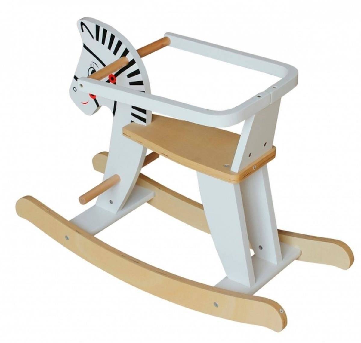 Cavallo a dondolo in legno con ringhiera K11