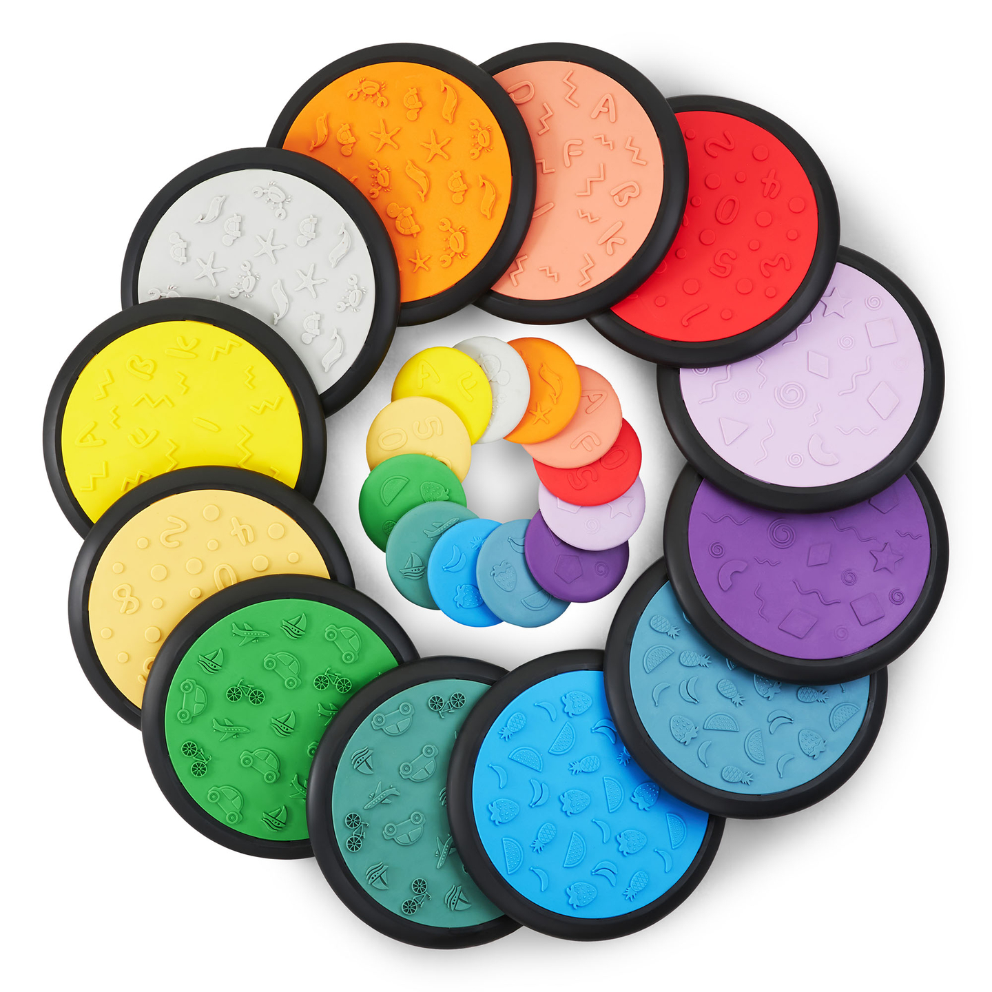 Dischi sensoriali colorati per bambini - 24 pezzi