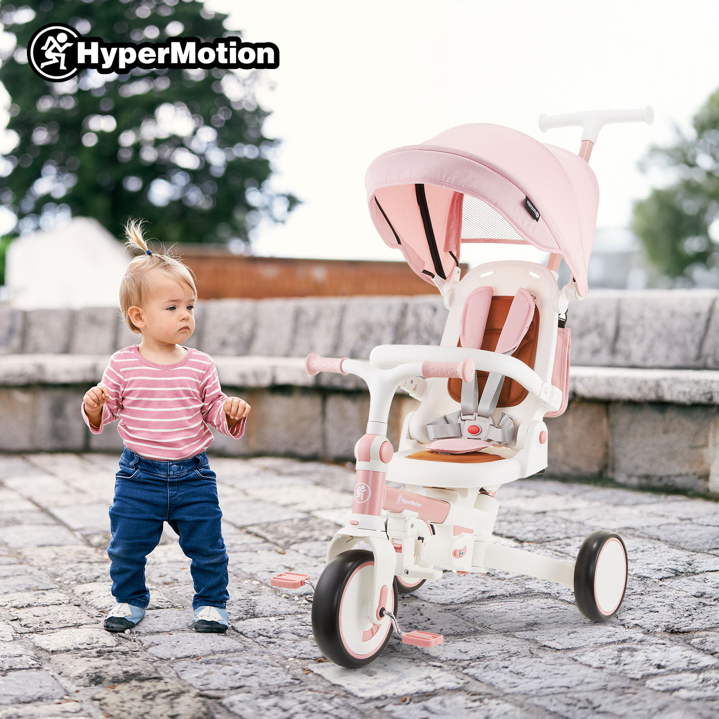 Triciclo multifunzionale 8in1 TOBI FOREST - rosa