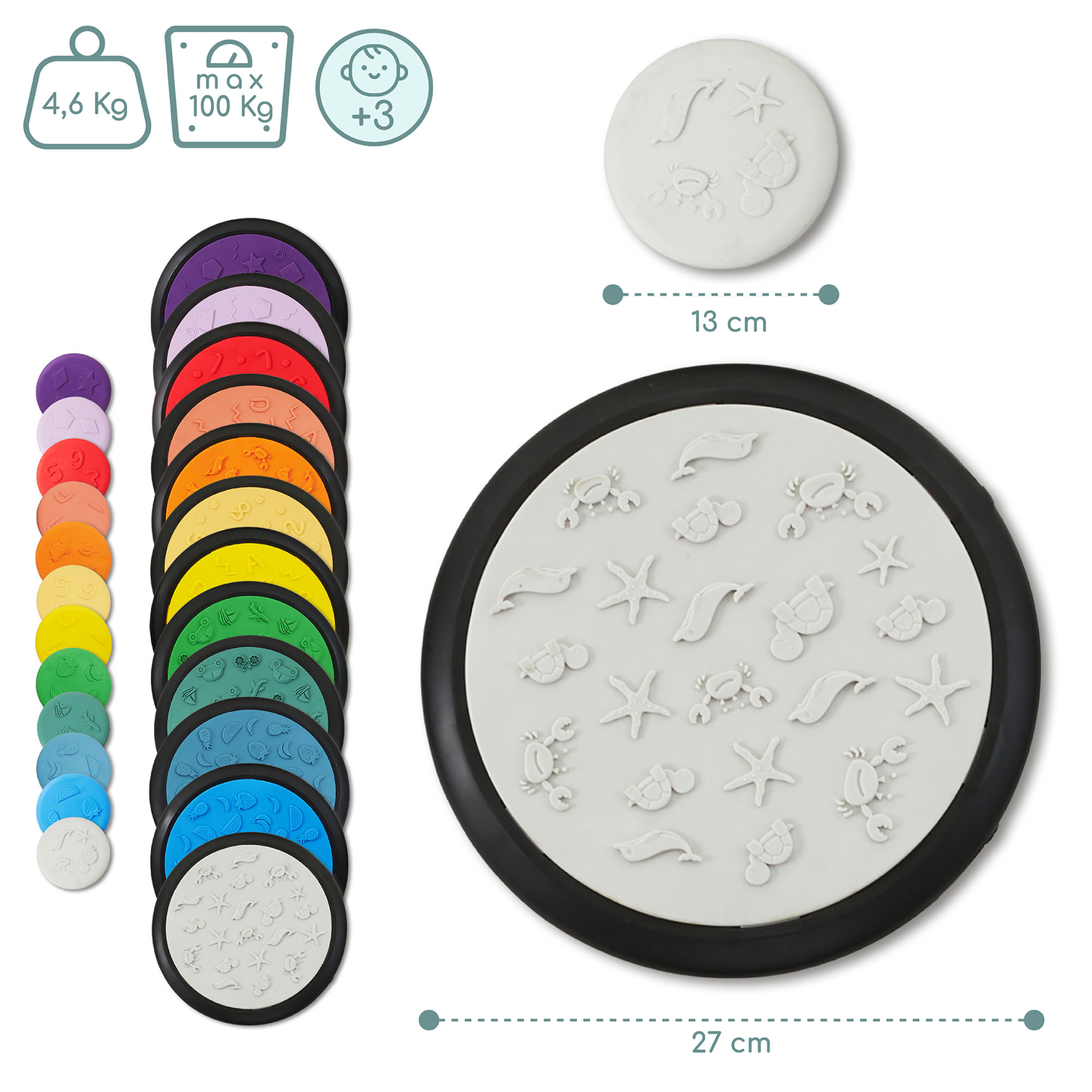 Dischi sensoriali colorati per bambini - 24 pezzi