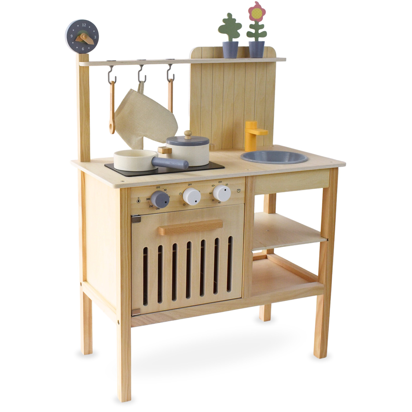 Cucina da giardino in legno con accessori - natural boho