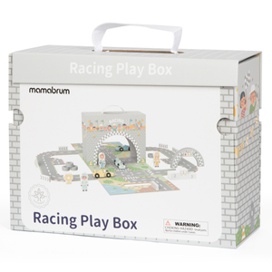 Valigia magnetica con pista, veicoli in legno e accessori stradali