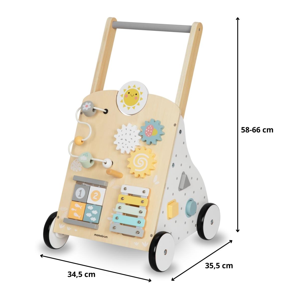 Deambulatore educativo in legno 8in1 / spingi-bimbo - tavola manipolativa