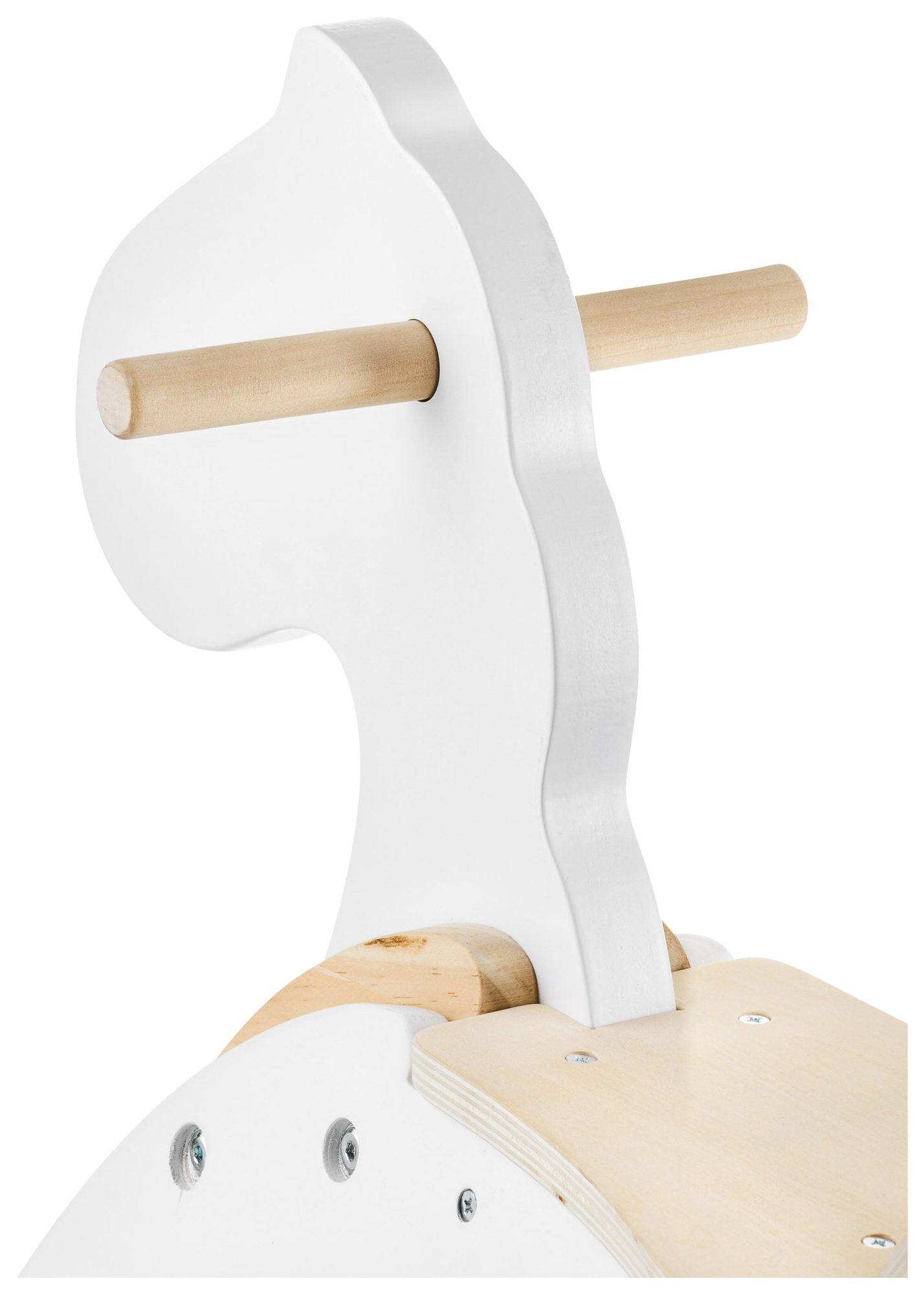 Cavallo a dondolo in legno - bianco - a partire da 12 mesi.