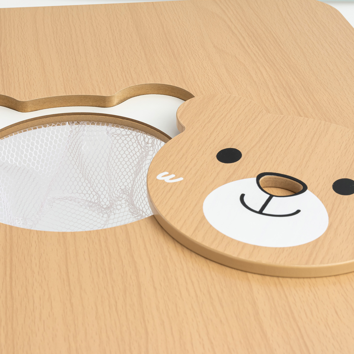 Tavolo in legno con contenitore e 2 sedie Set per bambini - Orsetto di peluche carino