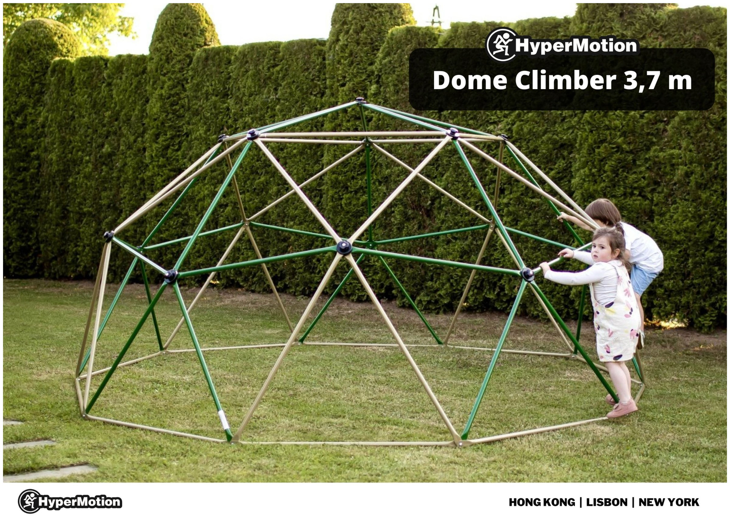 Cupola di arrampicata per bambini HyperMotion XXXL, geodome, parco giochi da giardino, diametro: 3,7 m