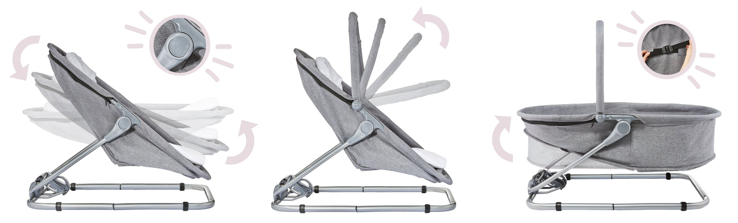 Lettino + Seggiolino + Culla 3 in 1 - Moby-System MILA