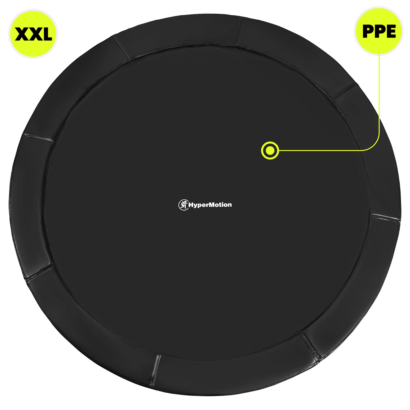 Trampolino da giardino XXL per bambini HyperMotion - 366 cm 12FT - con scala e rete interna - per casa e giardino - 150 kg max