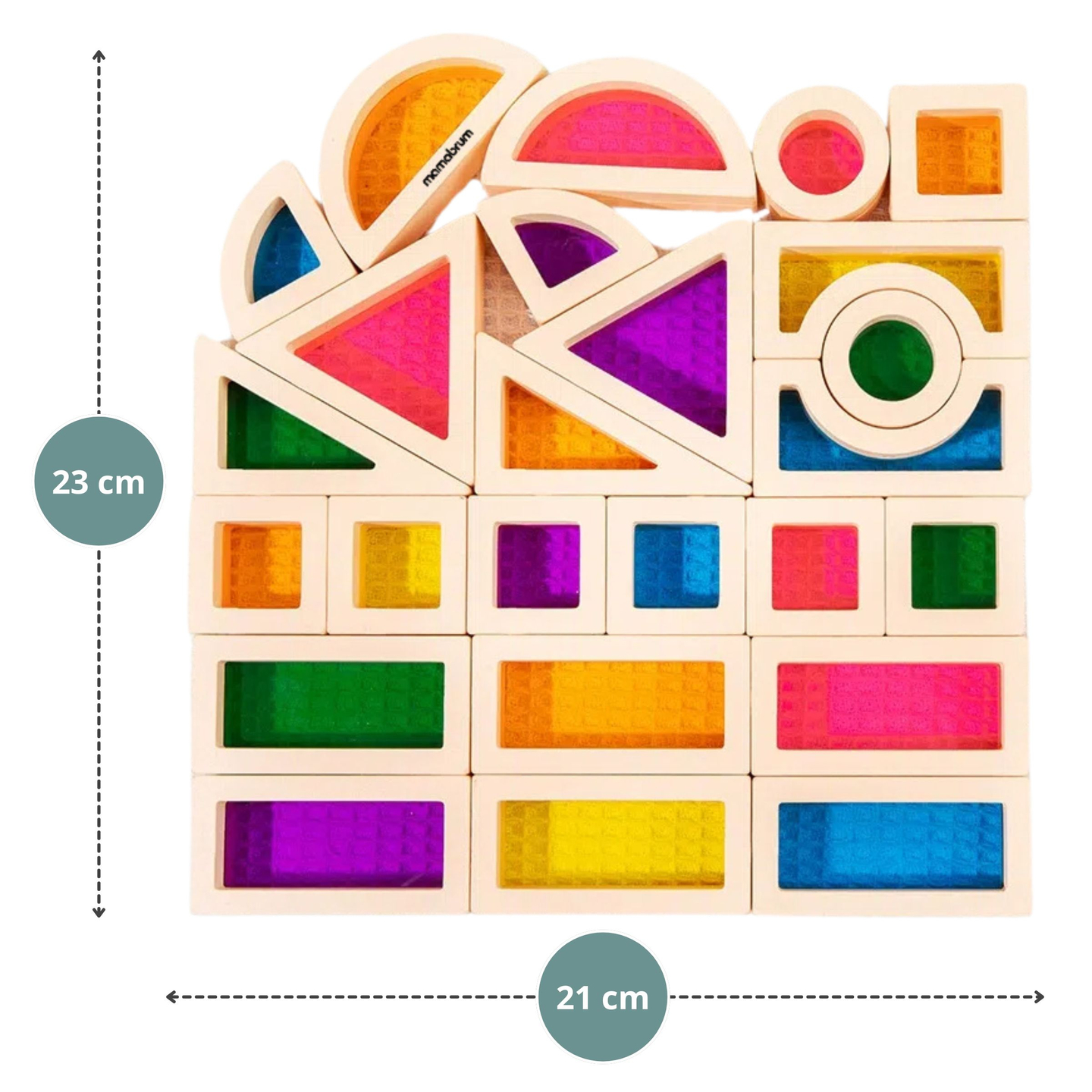 Blocchi di legno arcobaleno - 25 elementi