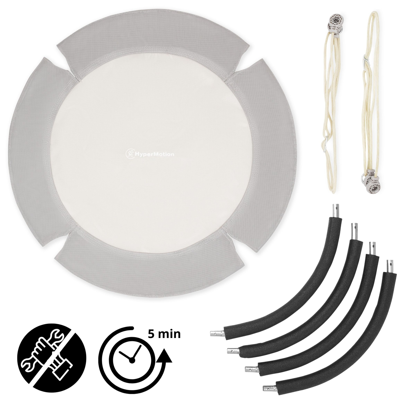 Altalena a nido di cicogna HyperMotion - diametro 100 cm, colore grigio