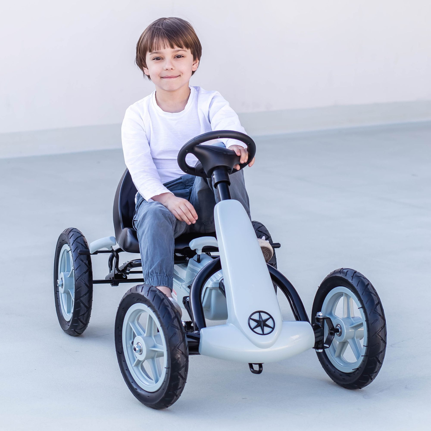 Go-kart a pedali EVOQUE per bambini da 5 a 8 anni - grigio