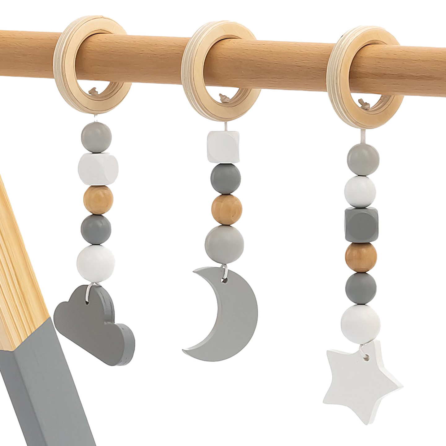 Baby Gym, supporto educativo in legno - colore grigio