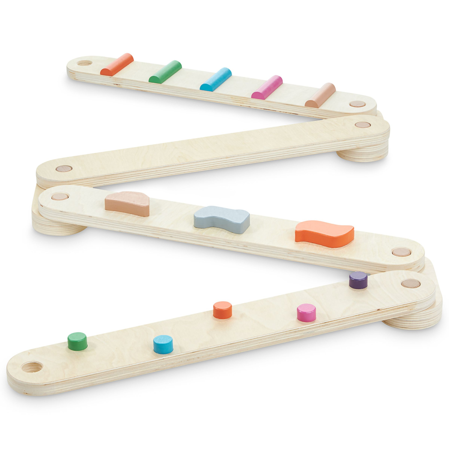 Pista di equilibrio in legno - percorso sensoriale - 14 elementi