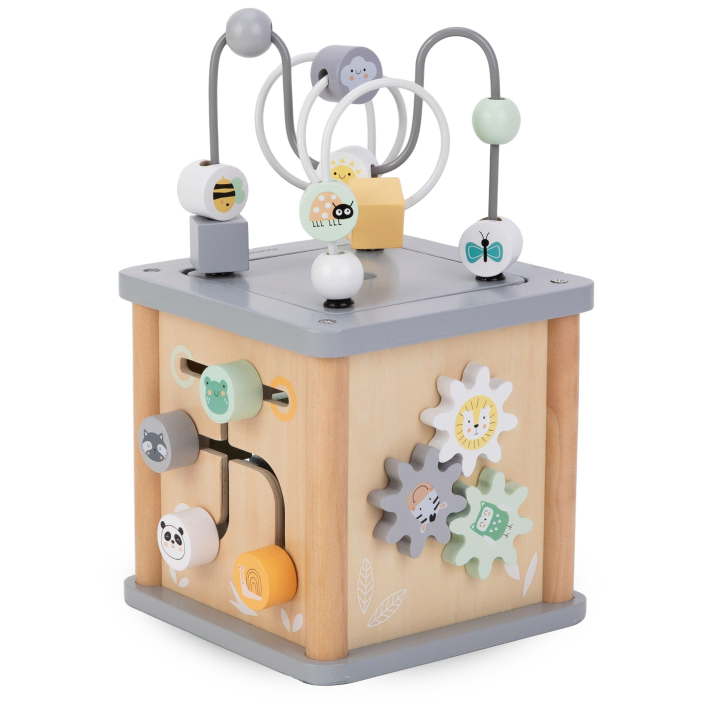 Cubo didattico Montessori in legno - anello motorio