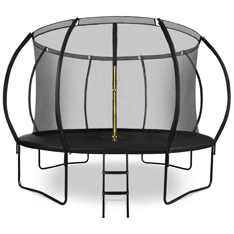 Trampolino da giardino XXL per bambini HyperMotion - 366 cm 12FT - con scala e rete interna - per casa e giardino - 150 kg max