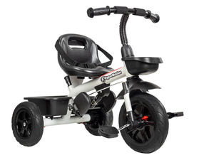 HyperMotion TOBI VECTOR triciclo - ruote gonfiabili eterne + barra di spinta. Colore: grigio chiaro.