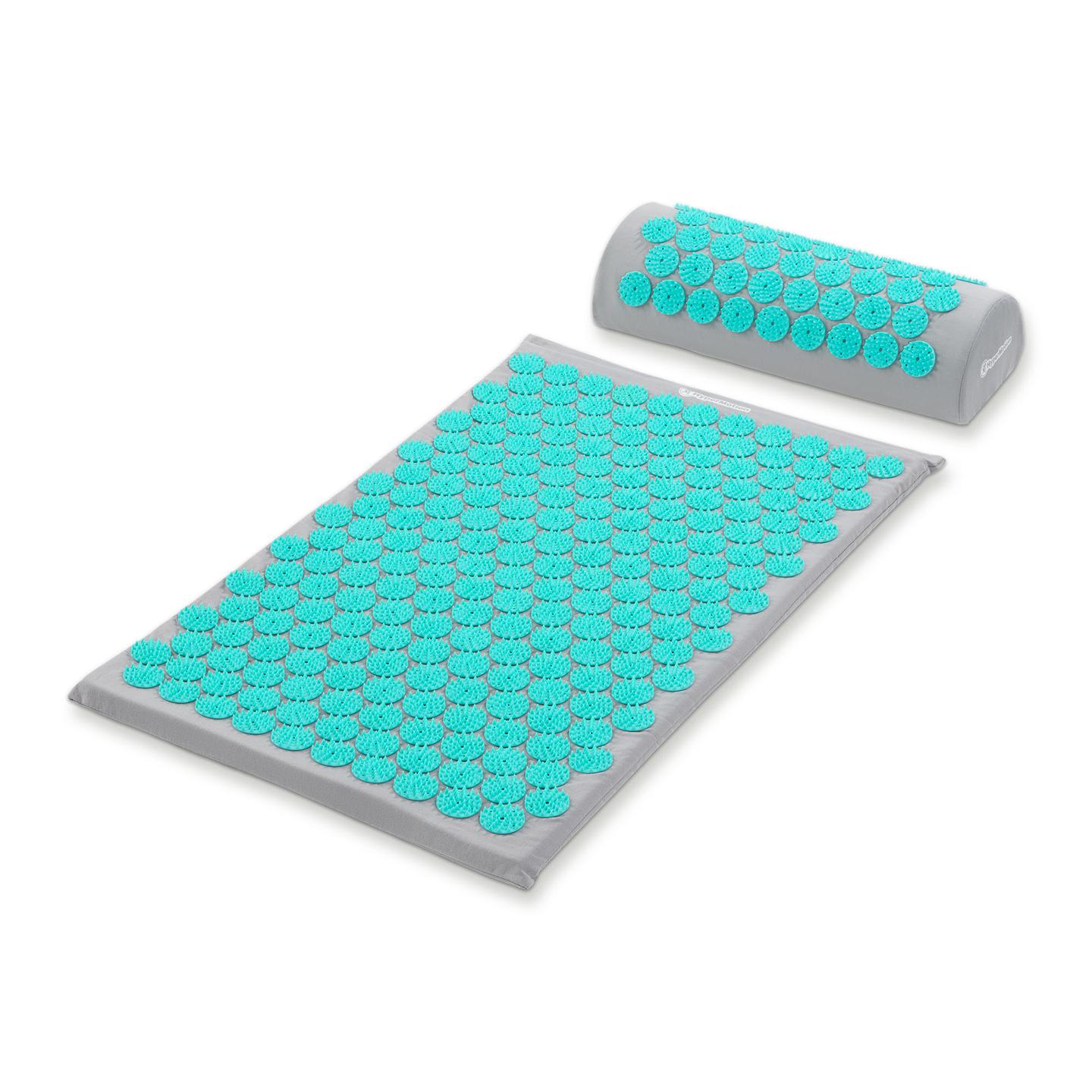 Tappetino per agopressione con cuscino e fodera - 72 cm HyperMotion grigio-menta