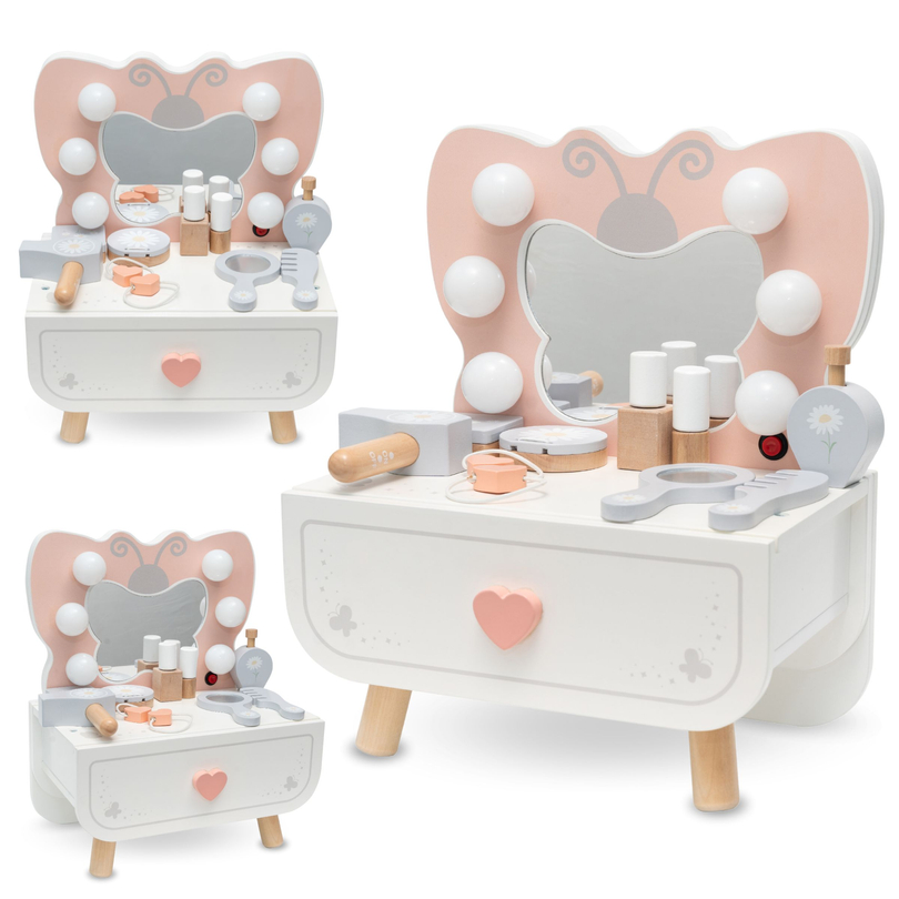 Mini toletta in legno con illuminazione a LED - Butterfly