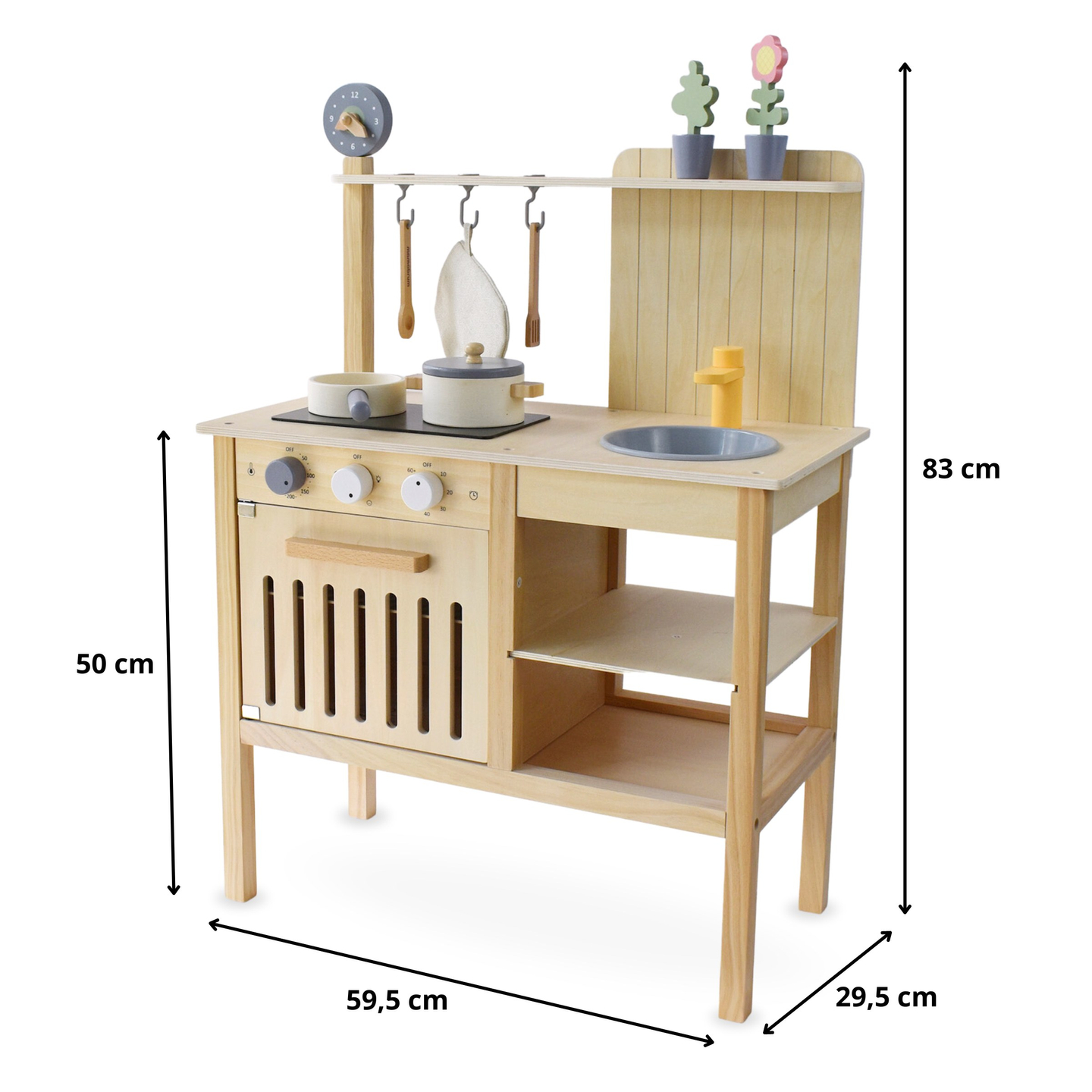 Cucina da giardino in legno con accessori - natural boho