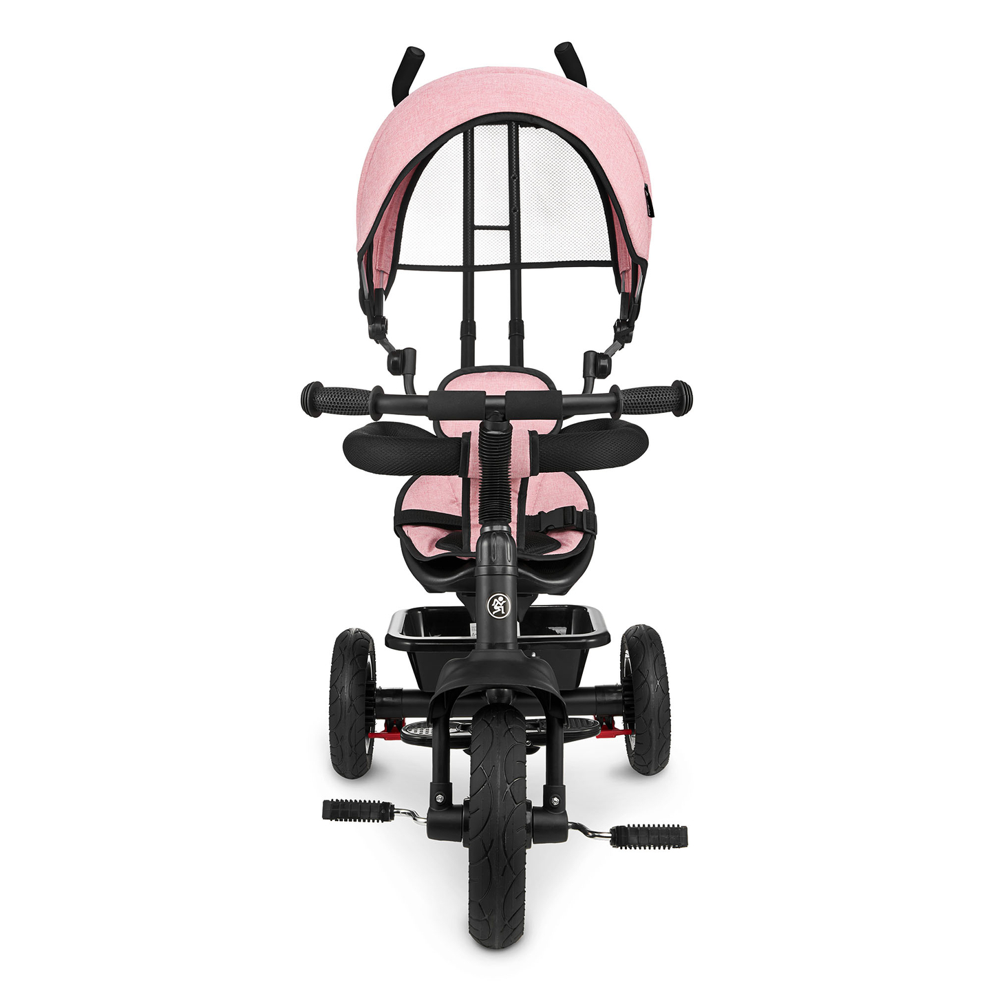 Triciclo per bambini 1-4 anni - TOBI FREY - colore rosa - girevole - ruote pompate + spintore