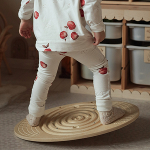 Tavola di equilibrio in legno con labirinto e palline - dondolo di equilibrio