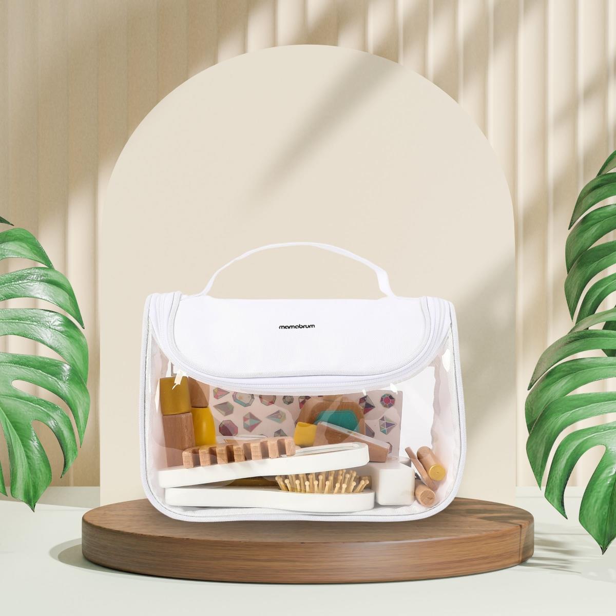 Set da trucco per bambini - borsa per il trucco + accessori in legno, 15 pezzi