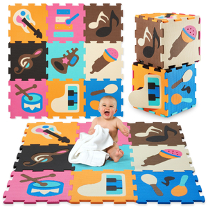 Tappeto puzzle educativo in schiuma 90 x 90 x 1 cm - schiuma EVA - design: strumenti