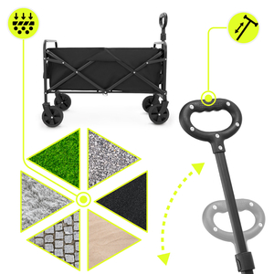 Carrozzina da spiaggia pieghevole HyperMotion - nero, 80 kg