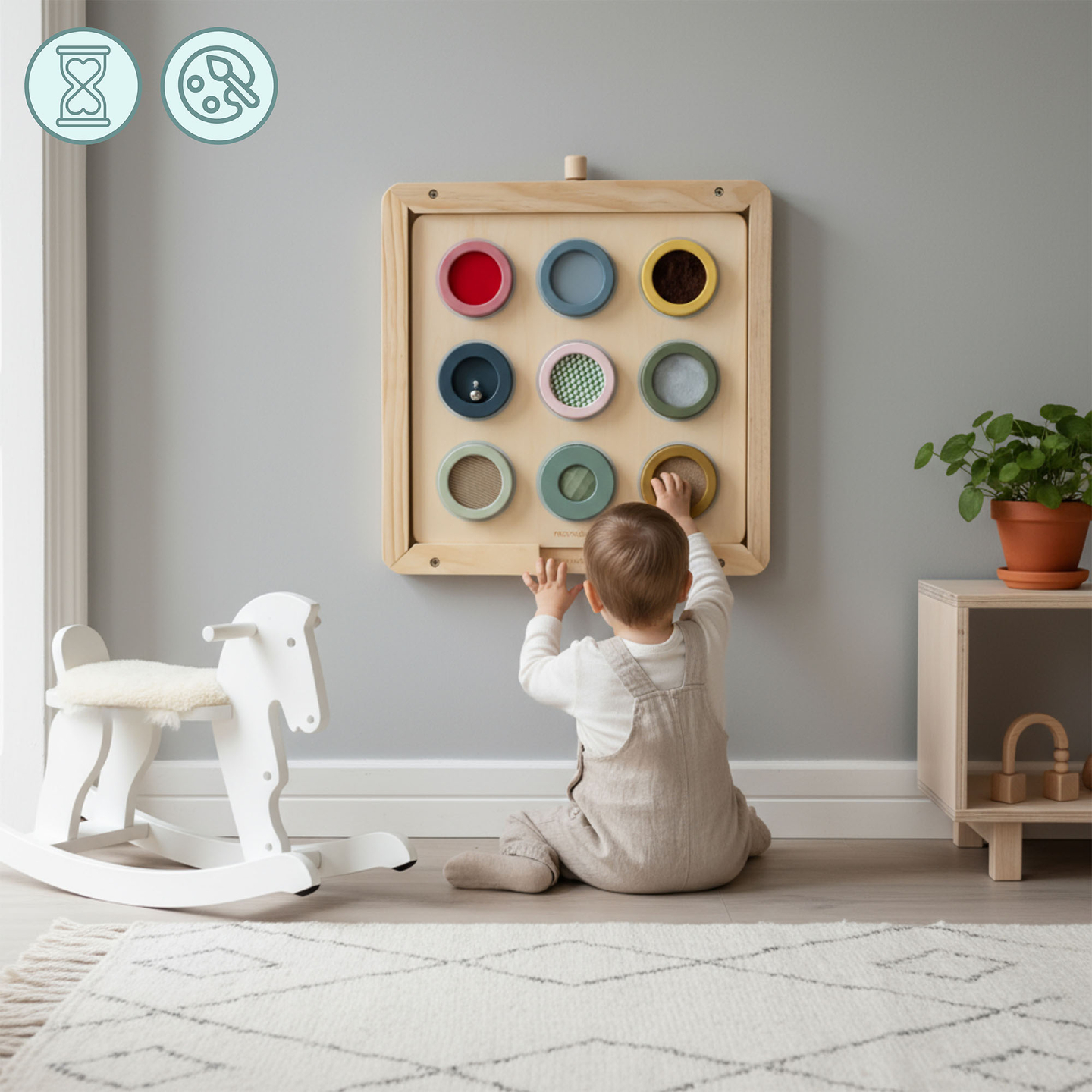 Cornice da parete in legno - per il montaggio delle lavagne didattiche Mamabrum