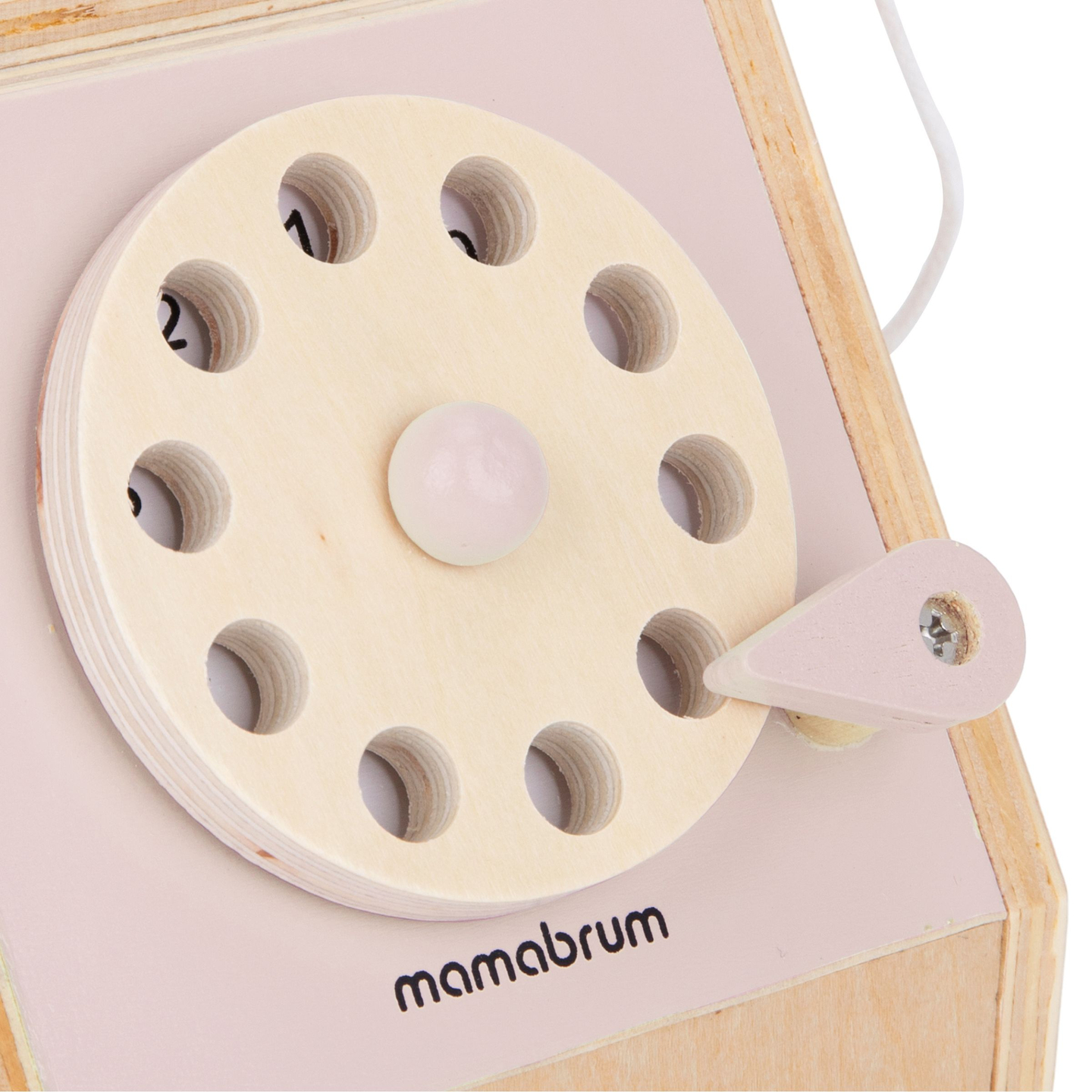 Telefono retrò in legno - rosa pastello