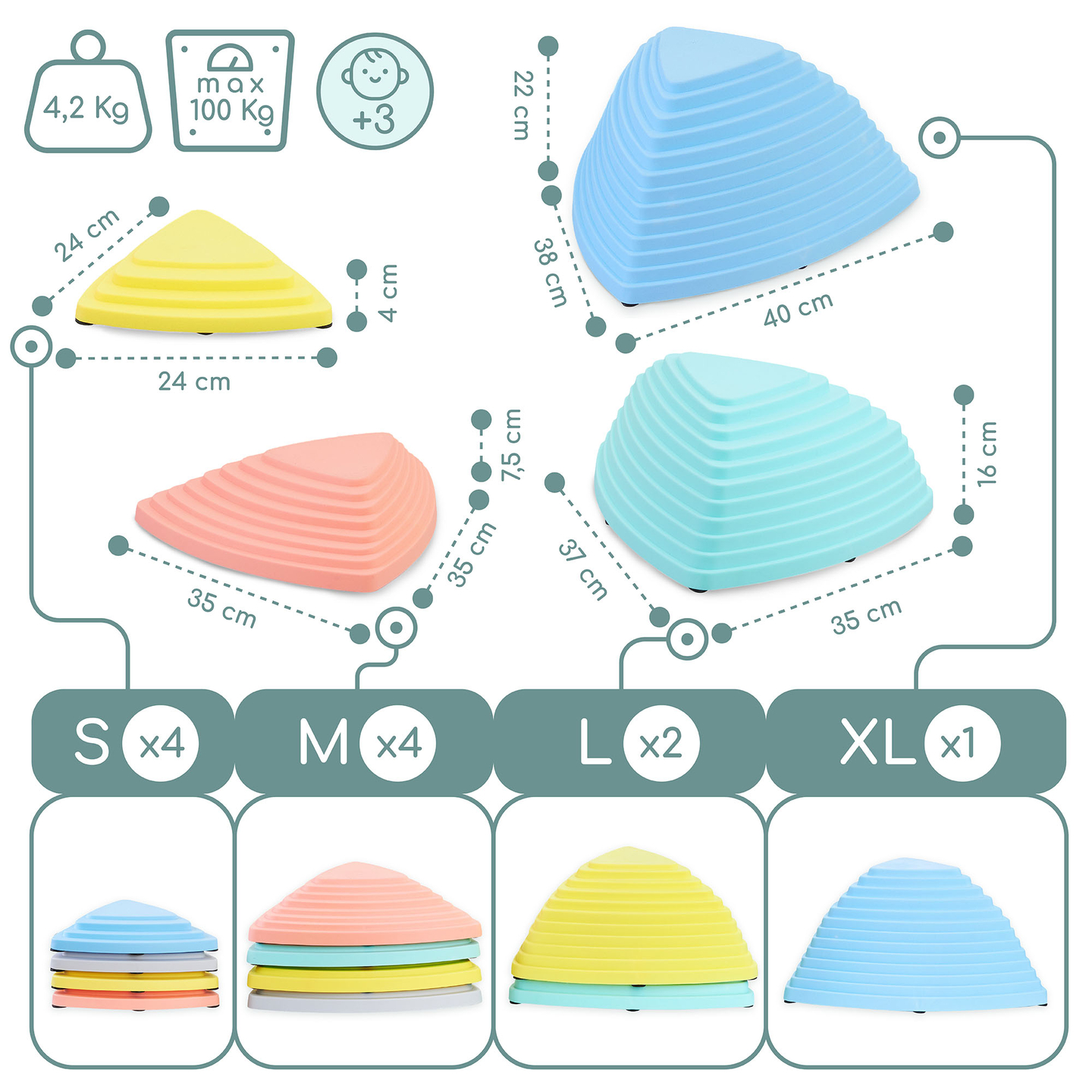 Pietre di bilanciamento colorate - 11 pezzi