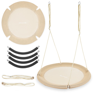 Altalena a nido di cicogna HyperMotion - diametro 100 cm, colore beige boho