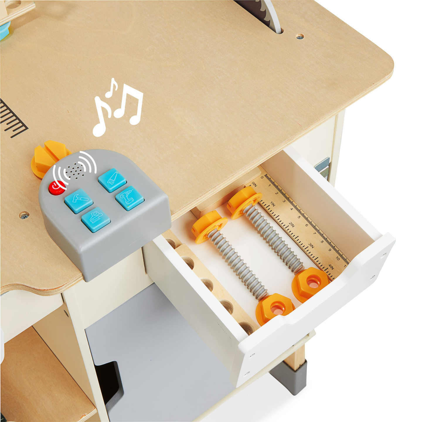 XXL Grande officina in legno con attrezzi - set per il bricolage, 74 elementi