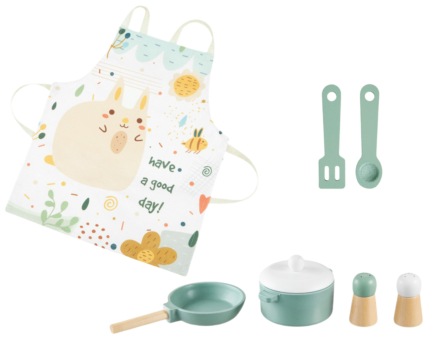 Cucina in legno con grembiule, accessori e illuminazione a LED