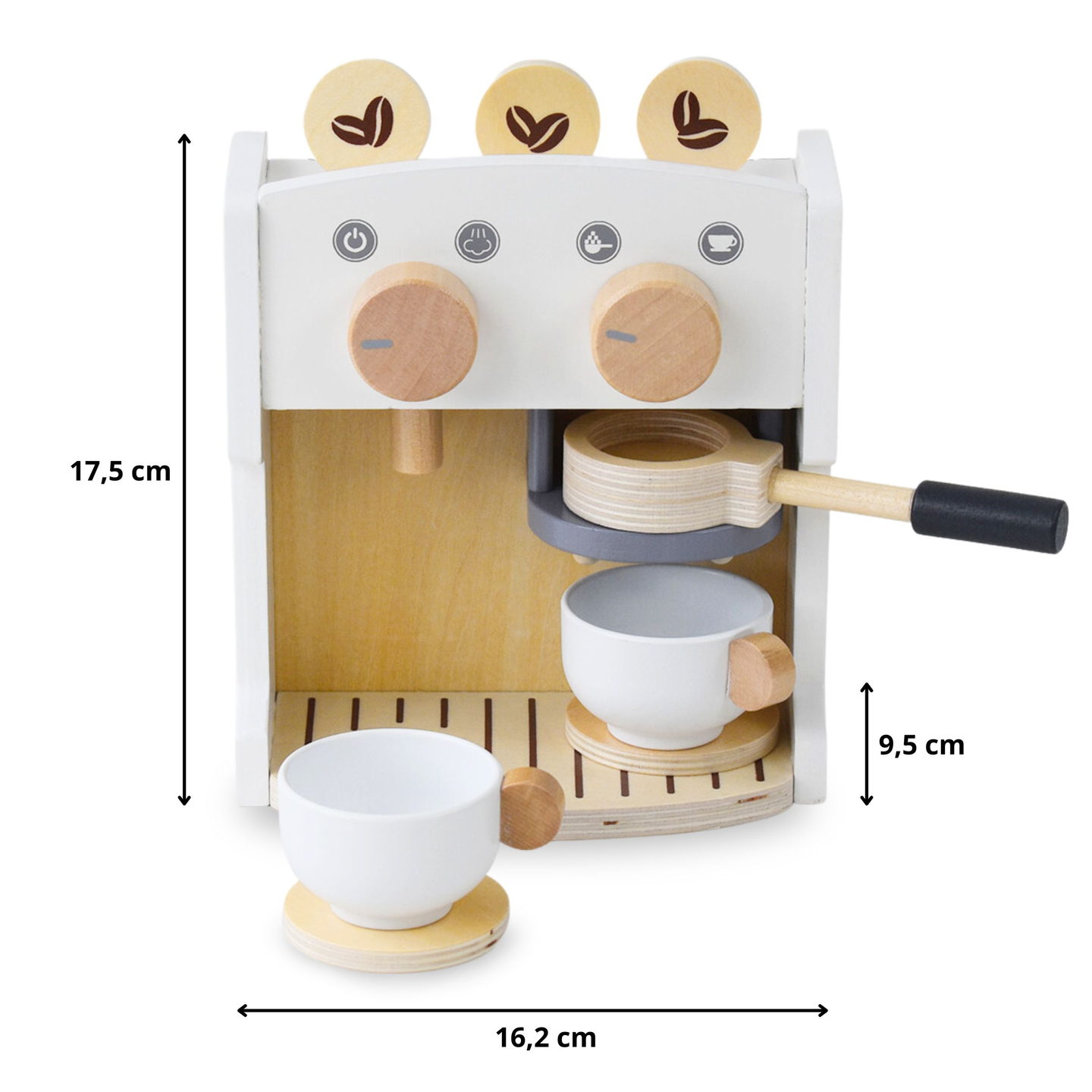 Macchina per caffè e tè in legno con accessori - caffetteria