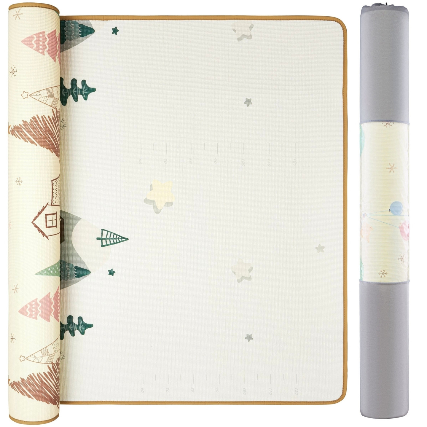 Tappetino in schiuma bifacciale XXL - rotolo 1 CM (foresta e montagne)