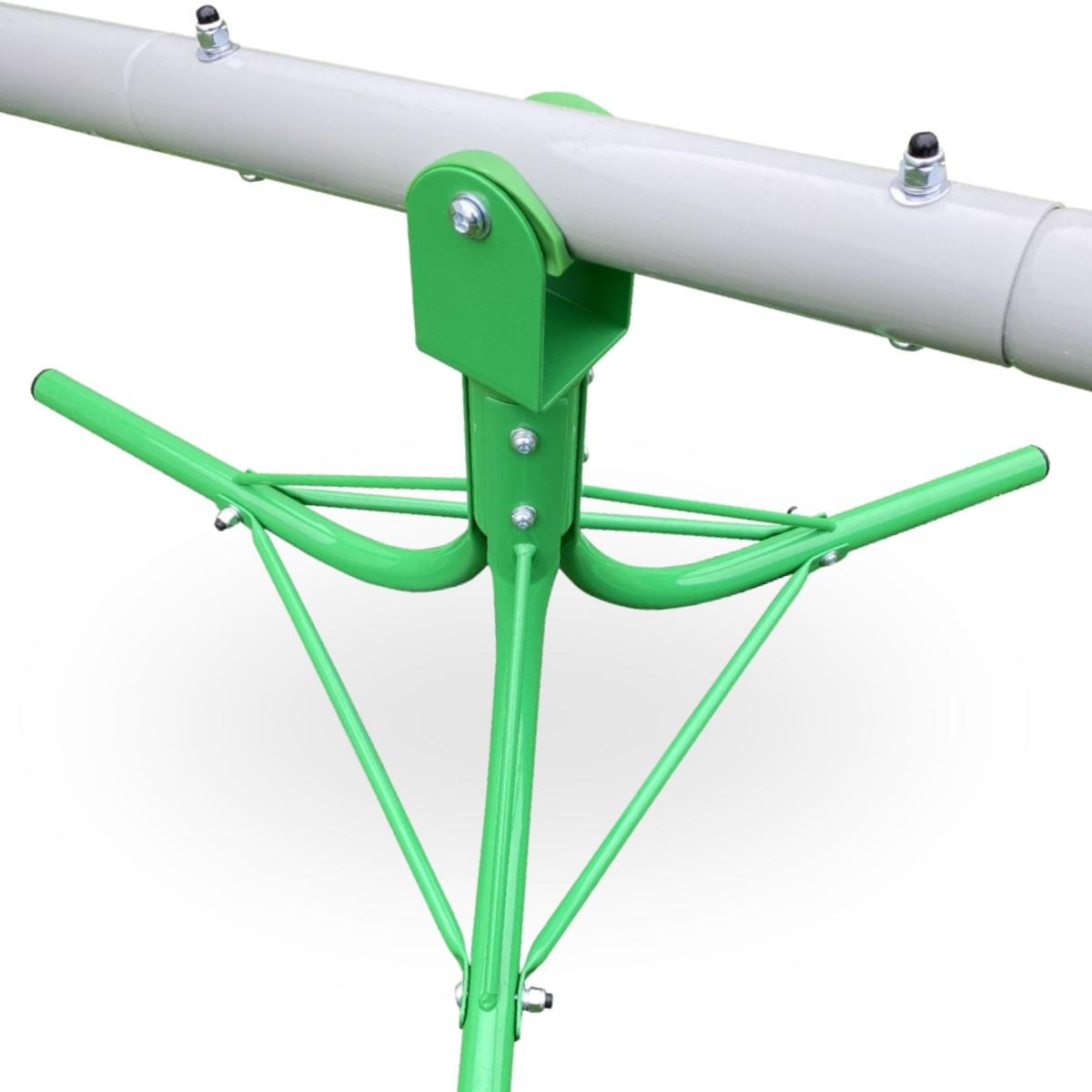 Altalena da giardino 2 in 1, trave di equilibrio per 2 persone con funzione carosello a 360 gradi