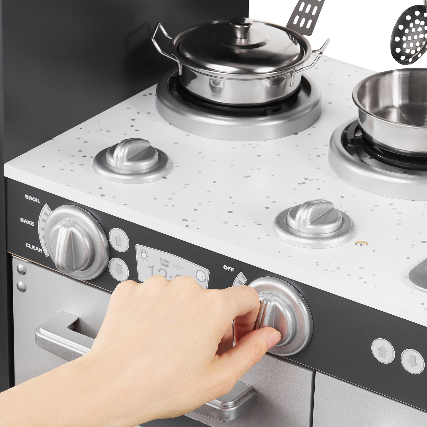 Cucina in legno XXL con illuminazione a LED, grembiule e accessori