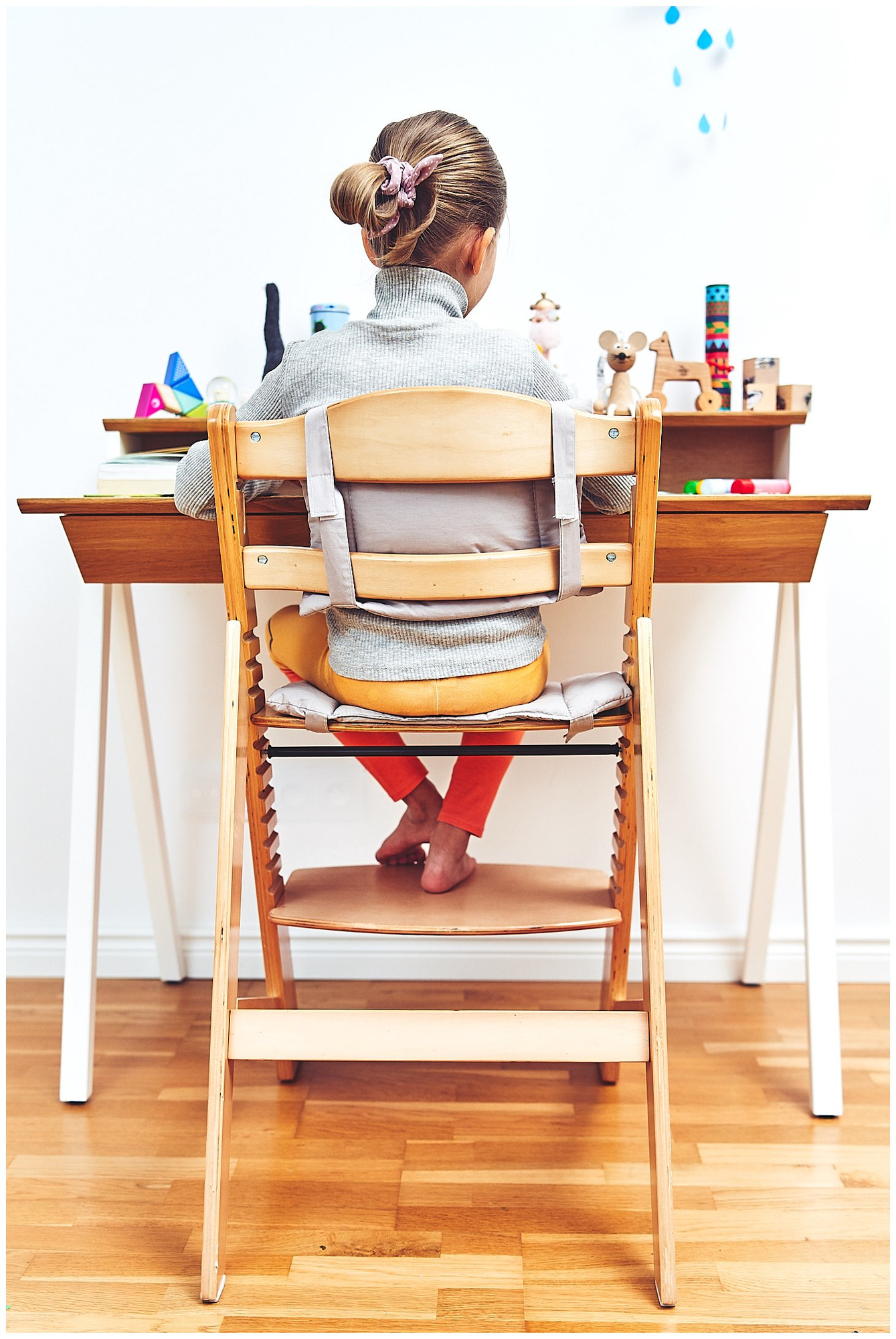 Sedia per alimentazione in legno Moby-System WOODY - colore legno naturale