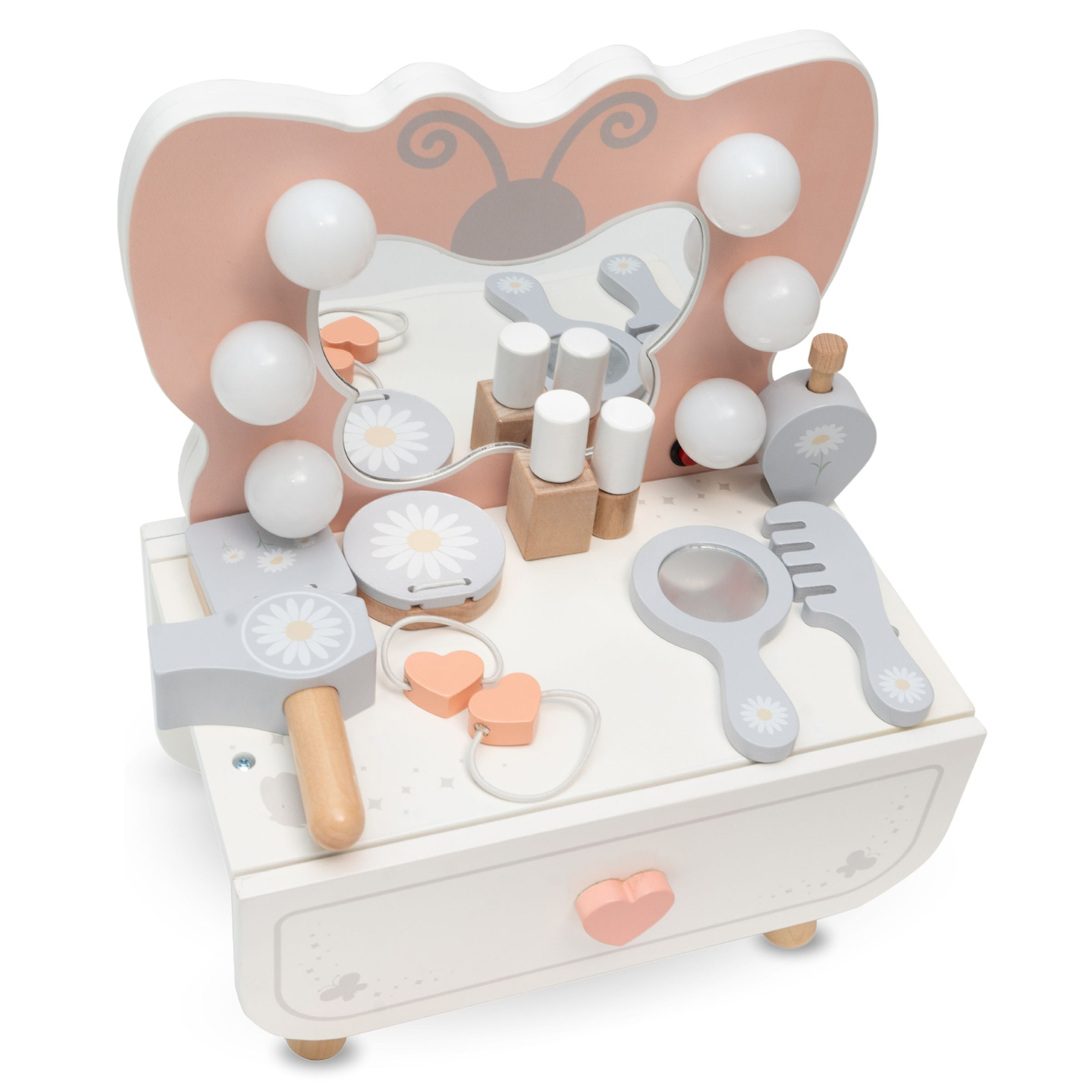 Mini toletta in legno con illuminazione a LED - Butterfly