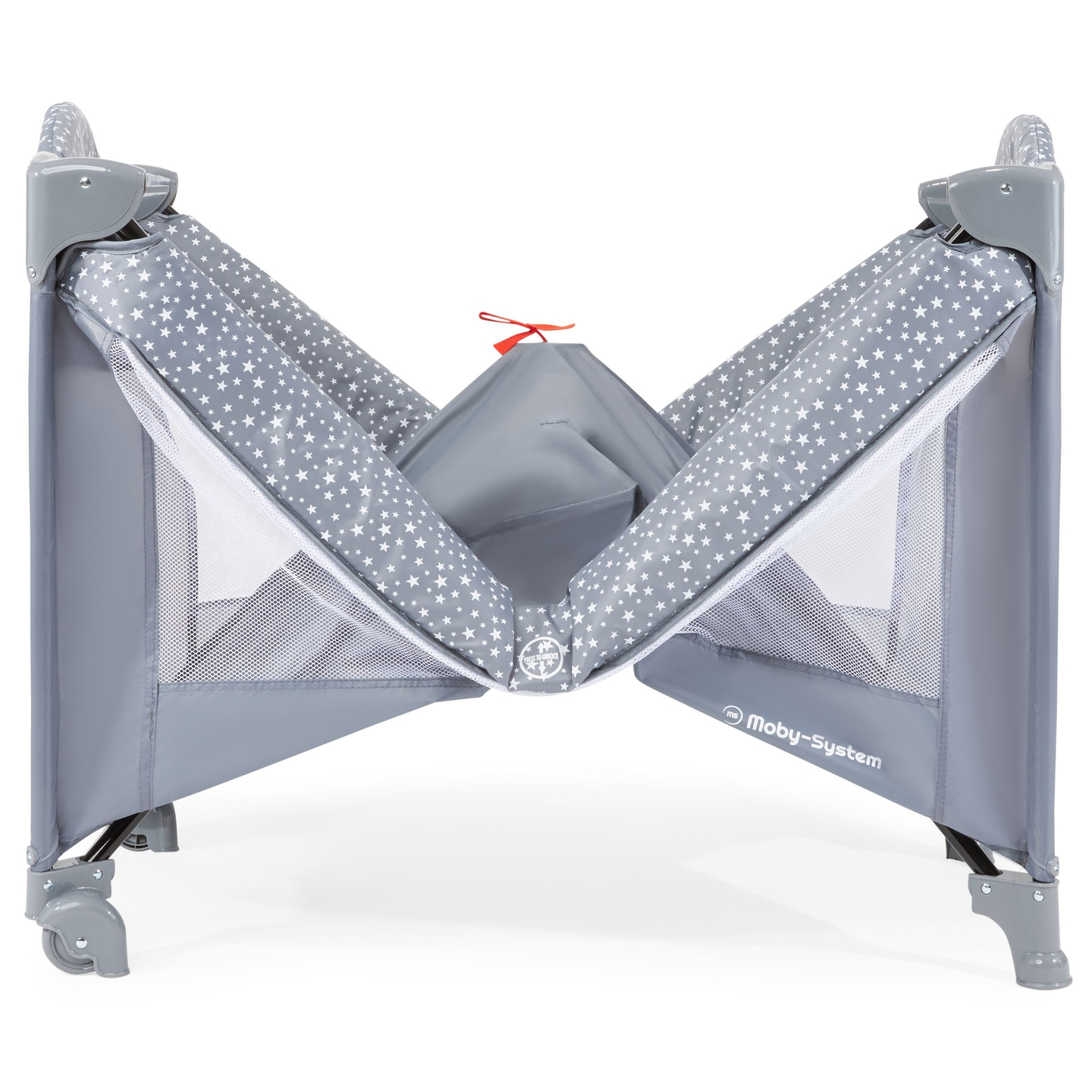 Lettino da viaggio/box 2 livelli con fasciatoio, tettoia e materasso Happy Traveller BASIC PLUS - grigio