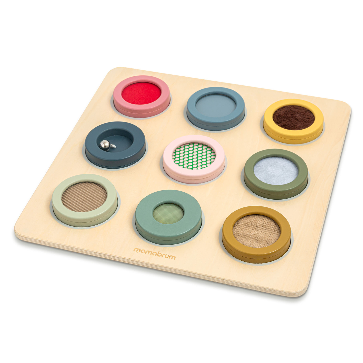 Tavola sensoriale Montessori in legno: 9 texture per scoprire e sviluppare il senso del tatto