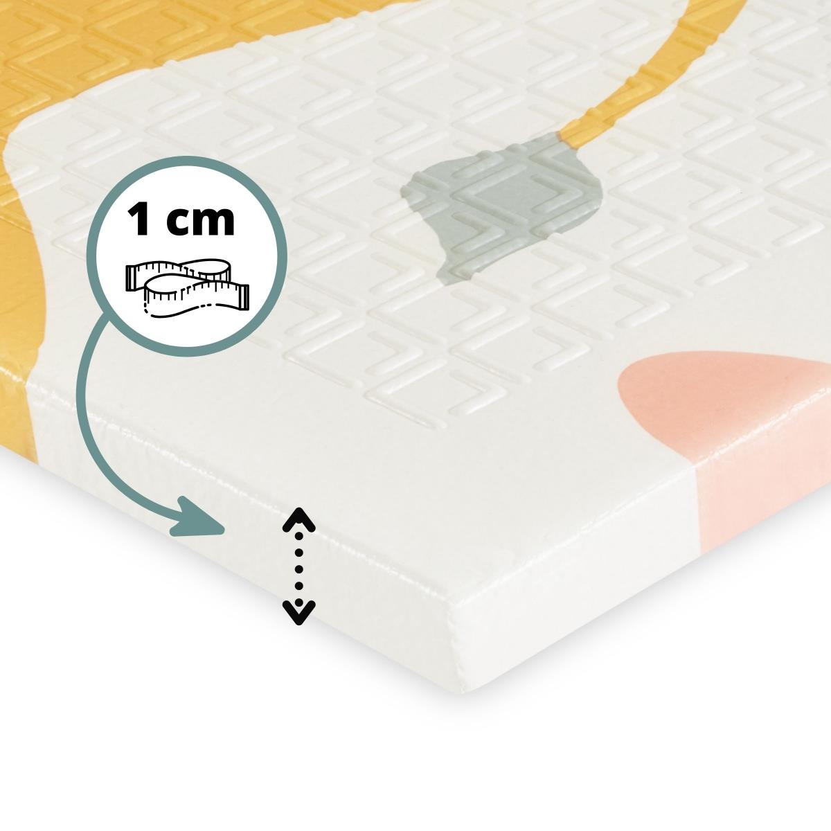 Tappetino pieghevole bifacciale in schiuma 180 x 120 x 1 cm - Elefanti esotici/Grigio delicato