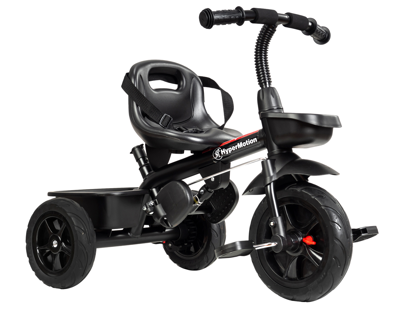 HyperMotion TOBI VECTOR triciclo - ruote gonfiabili eterne + barra di spinta. Colore: nero.
